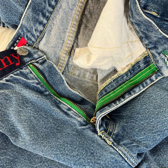 Tommy Hilfiger Juniors Straight Leg Jeans Blue Logo On Waist High Rise Juniors 9 - Picture 8 of 10